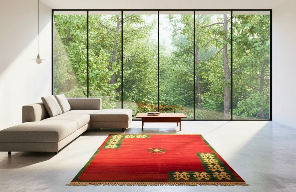 Handwoven kilim by Anadoloom in a modern space