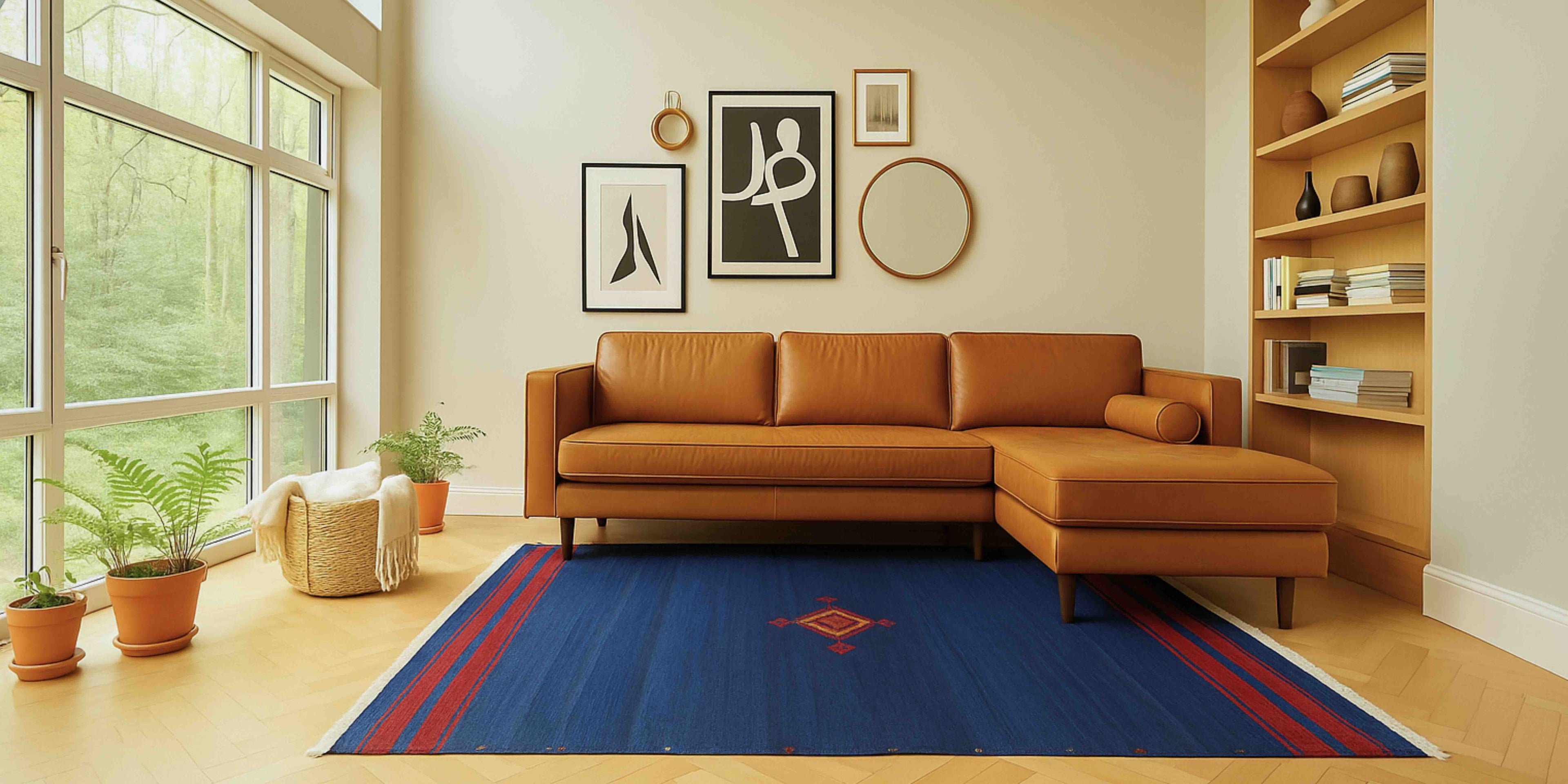 Handwoven Anatolian kilim by Anadoloom in contemporary London interior.